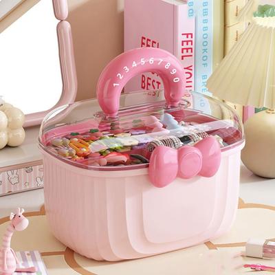 Cute Bowknot Jewellery Box Multi-layer Large High-capacity Hairpin Storage Box New Toy Organizer Box Layered Container