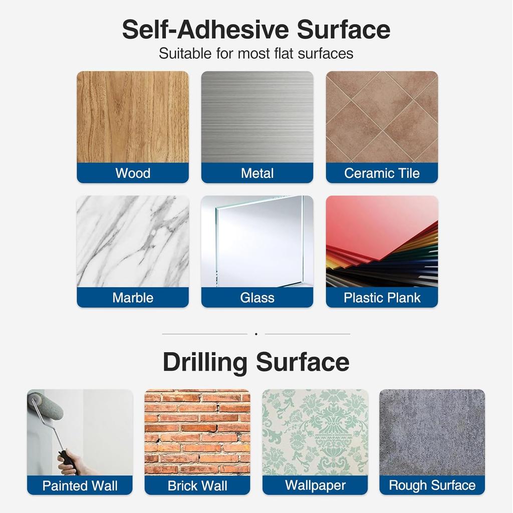 Paper Towel Holder Under Cabinet - Stainless Steel Paper Towel Holder Wall Mount, Self-Adhesive or Drilling, Silver Towel Rack for Kitchen