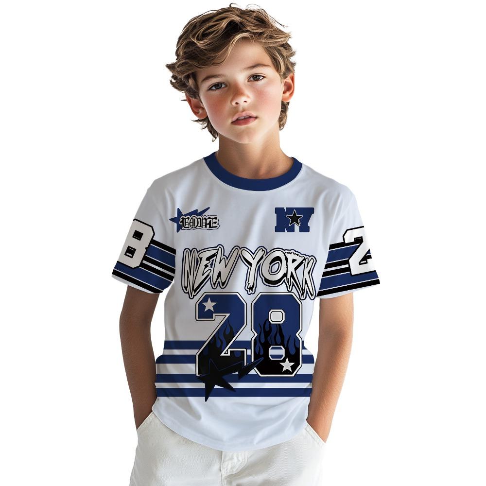 Digitally printed boys T-shirts, summer versatile fashionable casual T-shirts, American trend style 100
