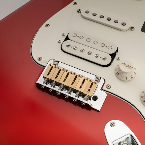 Musiclily Ultra 10,5mm mosazné sedla kobylky pro elektrické kytary ST Strat/TL Telecaster, originální barva (Sada 6)
