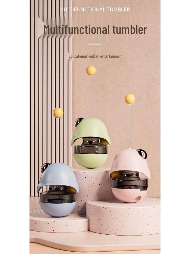 Cat Teaser Tumbler: Self-Entertaining Educational Toy & Food Dispenser for Kittens