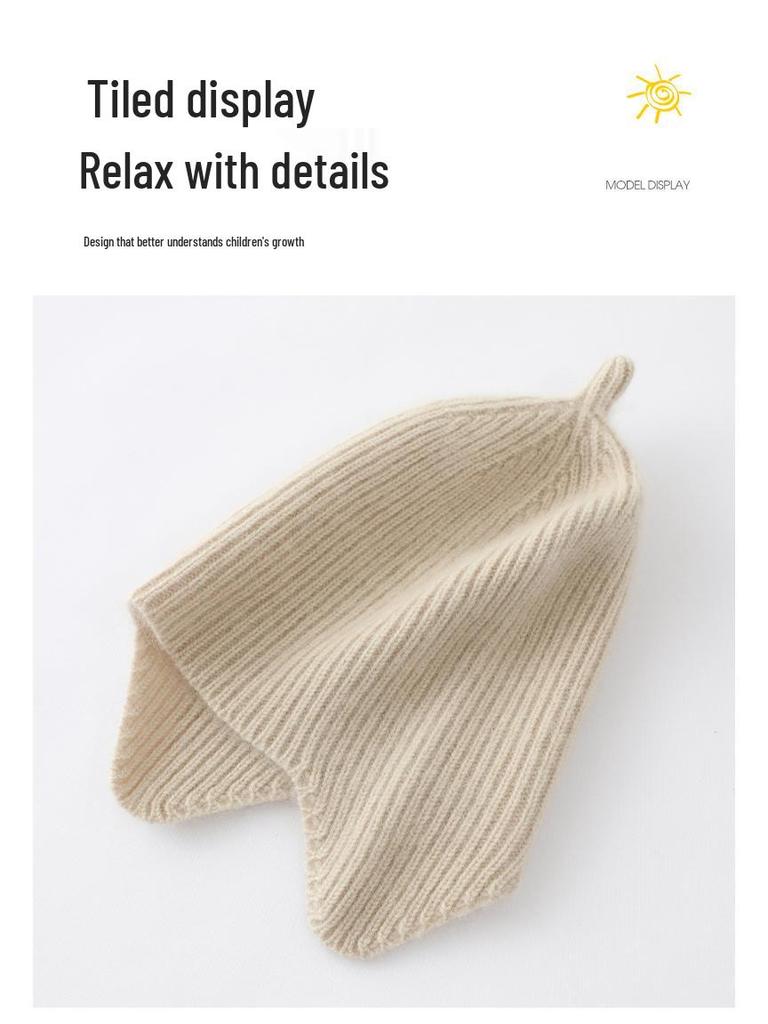 Unisex Cashmere Kids' Knit Hat with Ear Protection - Super Cute & Warm for Autumn/Winter
