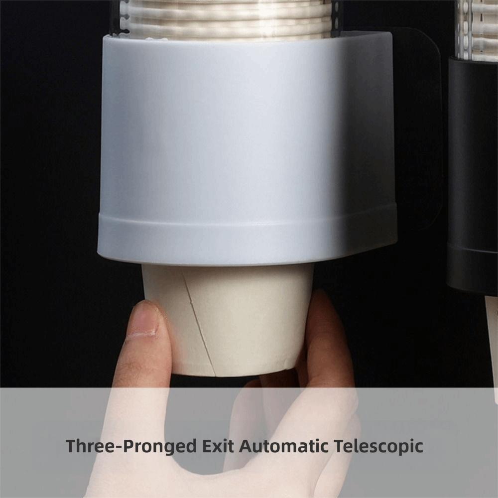 Wall Mounted Cup Dispenser Waterproof No Drilling Water Dispenser Cup Holder Transparent Large Capacity Cup Storage Rack