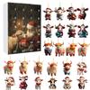 2D Acrylic Christmas 24 Day Countdown Blind Box Acrylic Cartoon Highland Cow Tree Ornament For Kids Home Decor Holiday Gift
