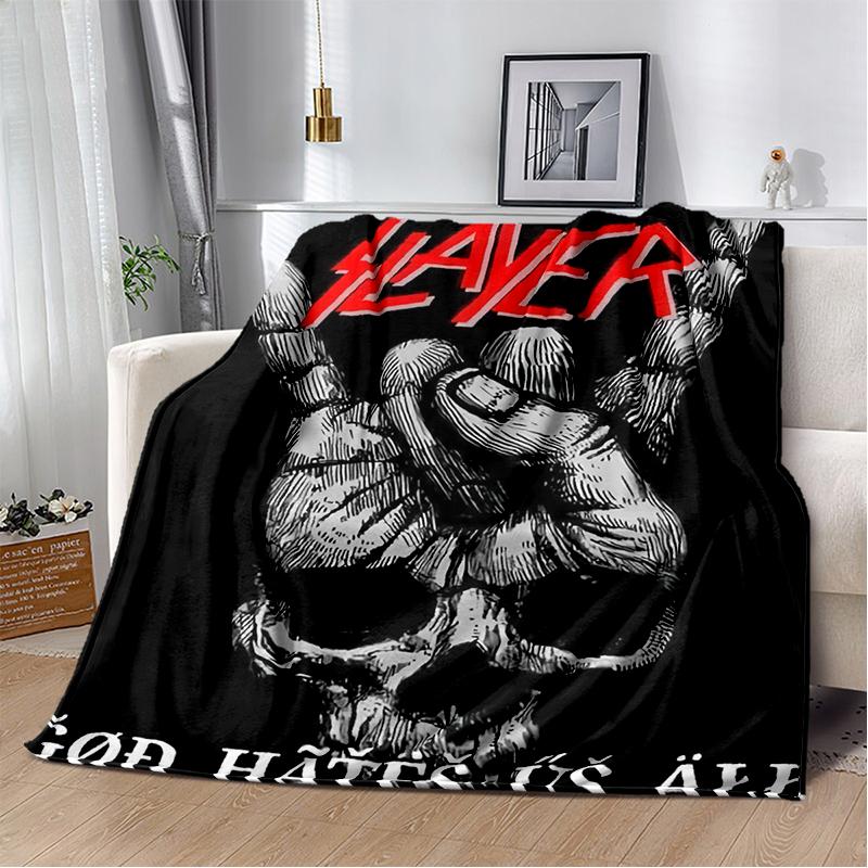 2025 New Style Slayer Heavy Metal Band Sign Blanket,Soft Throw Blanket for Home Bedroom Bed Sofa Travel Cover Kid Gift