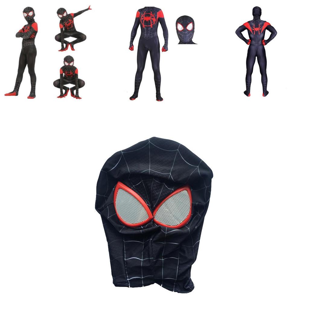 Breathable And Stretchable Spider Miles Morales Costume For Kids And Adults