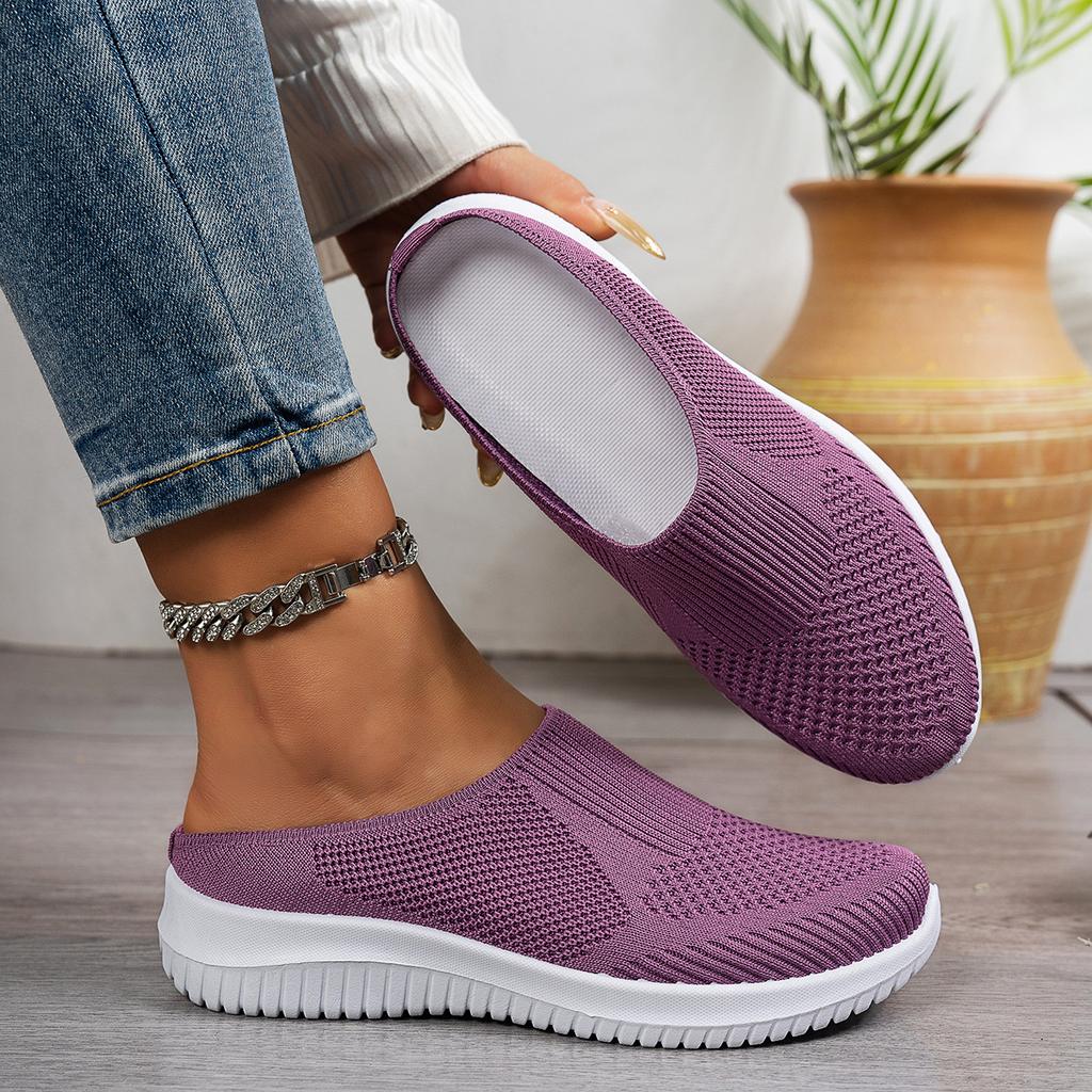 Shoes women's autumn new large size half slippers breathable fashion lightweight versatile women's shoes casual one-pedal mother shoes