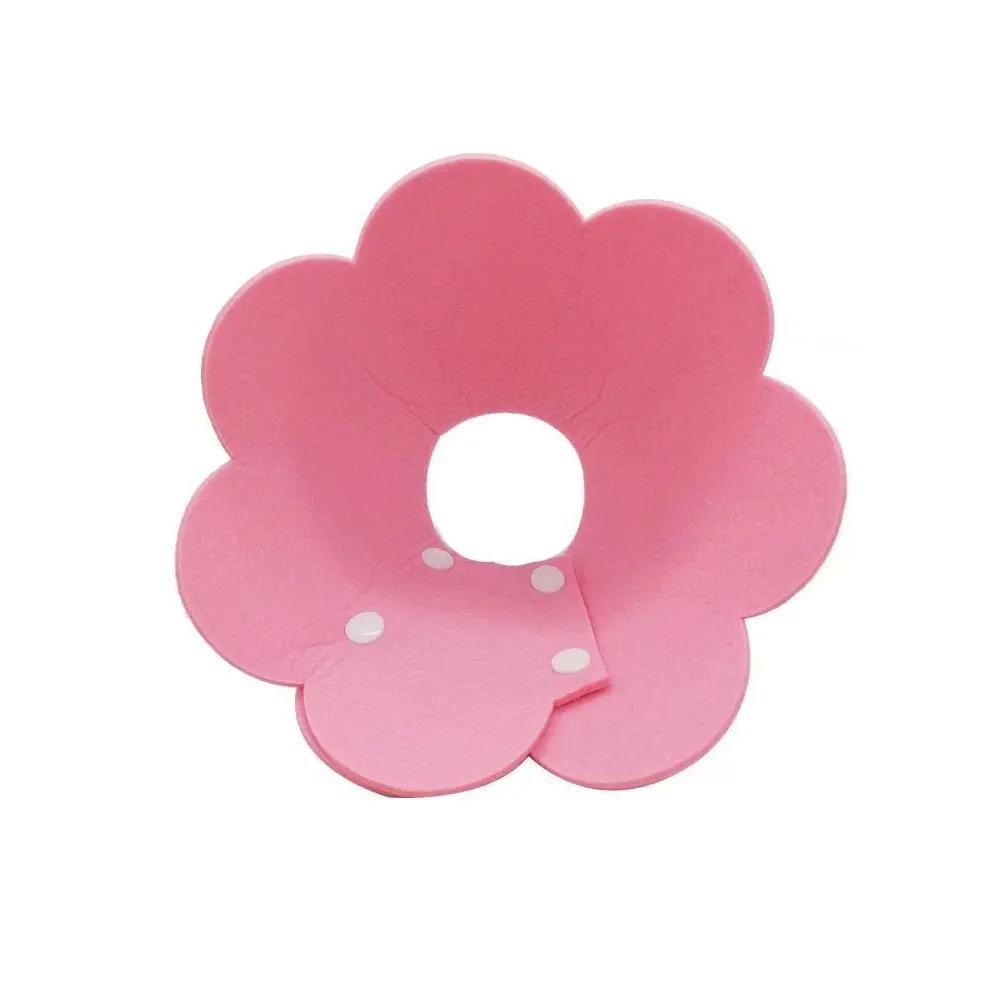 

Милый защитный ошейник для восстановления после операции, фетровый ошейник для кошек Элизабет, корона с принтом Элизабет, круг, моющийся ошейник против укусов S розовый