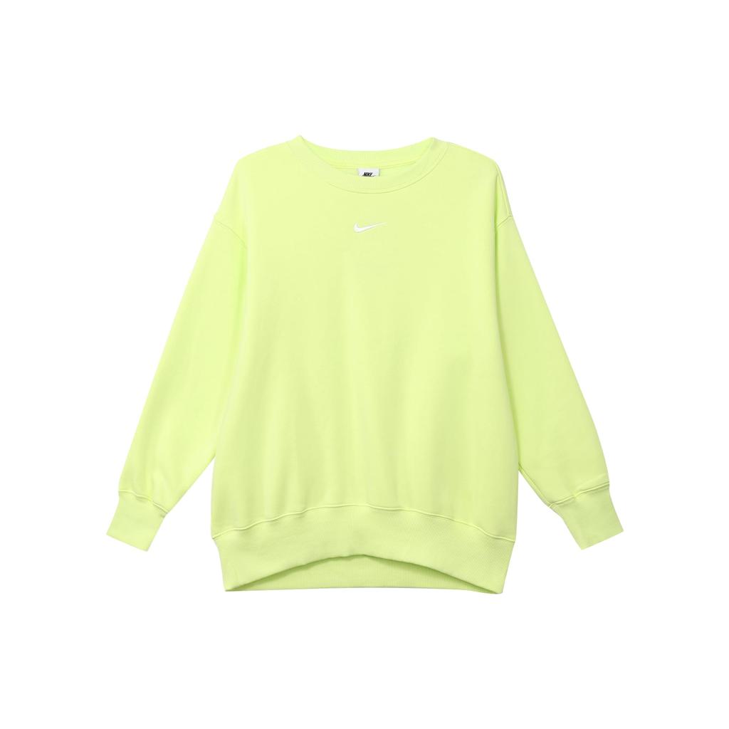 Nike Ropa Deportiva Phoenix Forro Polar Color Sólido Cuello Redondo Forrado de Polar Corte Holgado Sudadera para Mujer Limón Claro DQ5734-736