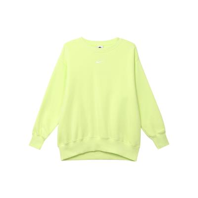 Sportbekleidung Phoenix Fleece Unifarben Rundhalsausschnitt Fleecegefüttert Lockerer Schnitt Sweatshirt Damen Hellgelb DQ5734-736