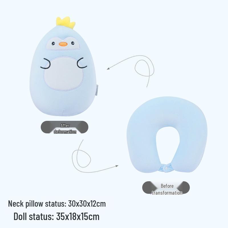 Cartoon U-Shaped Dual Foam Pillow: Multifunctional Neck and Cervical Support Pillow Single