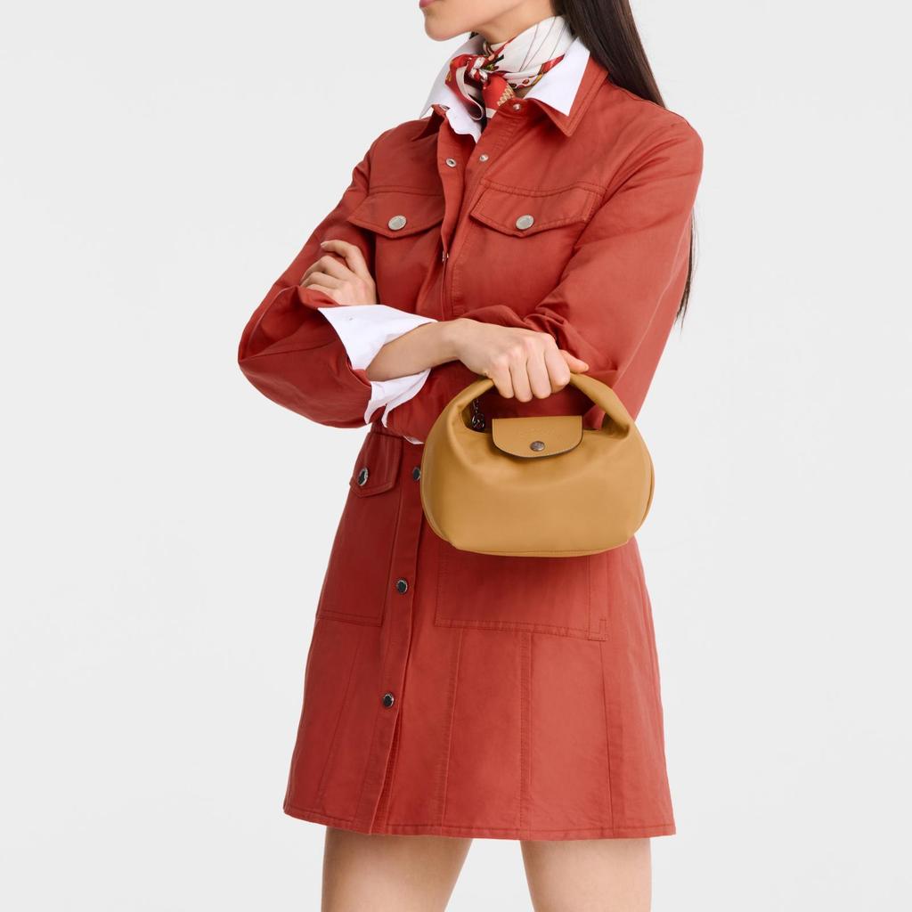 Longchamp Le Pliage Xtra Snap Button Zipper Closure Brand Logo Leather Lunch Box Tofu Bag Tote Bag Women Tote Bags Honey 10291987117