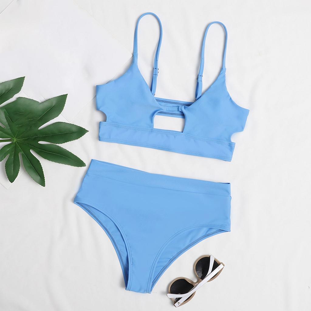 Ladies' Fashionable U-Neck Top+Underwear Split Swimsuit Swimsuit Bikini