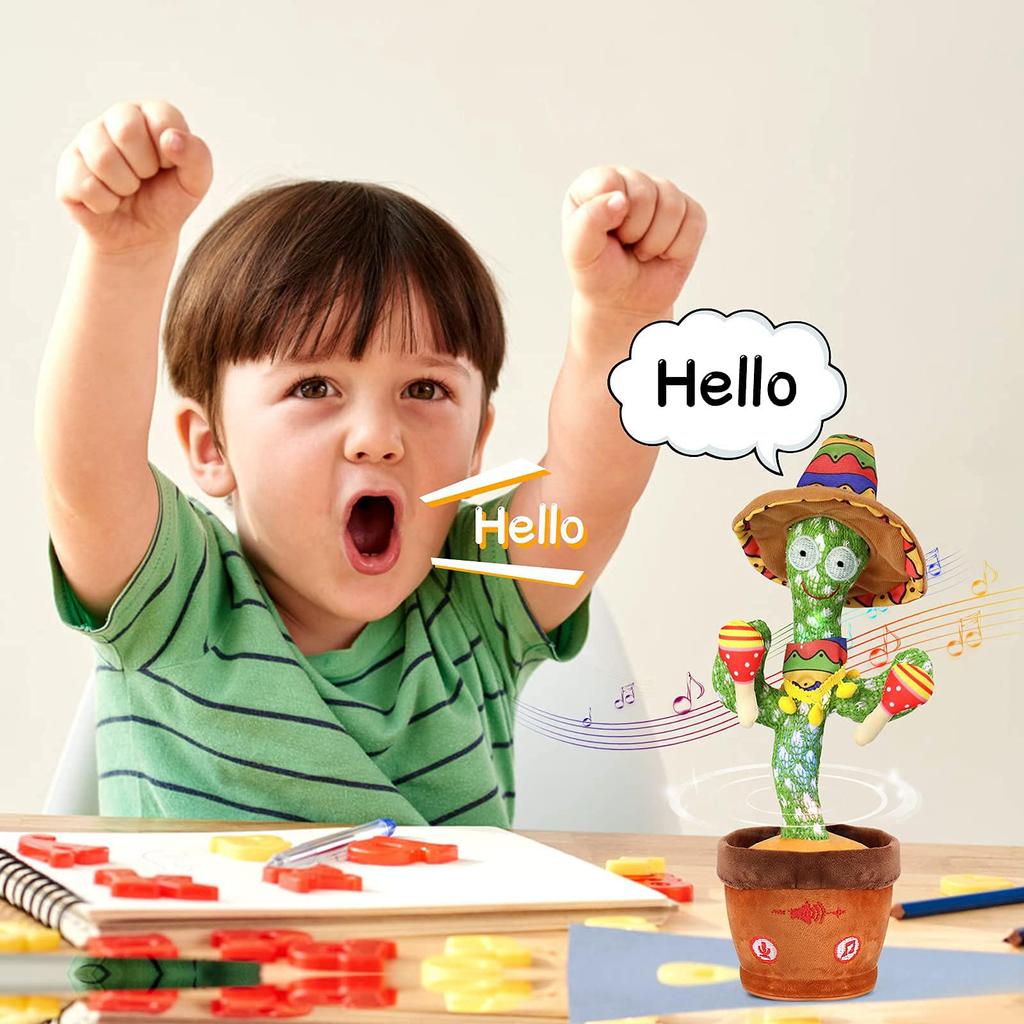 Emoin Dancing Cactus Cactus Toy Moving Cactus Dancing Cactus Mimicking Plush Toy Cactus Plush Toy Talking Cactus Toy for Kids Cactus Dancing Day