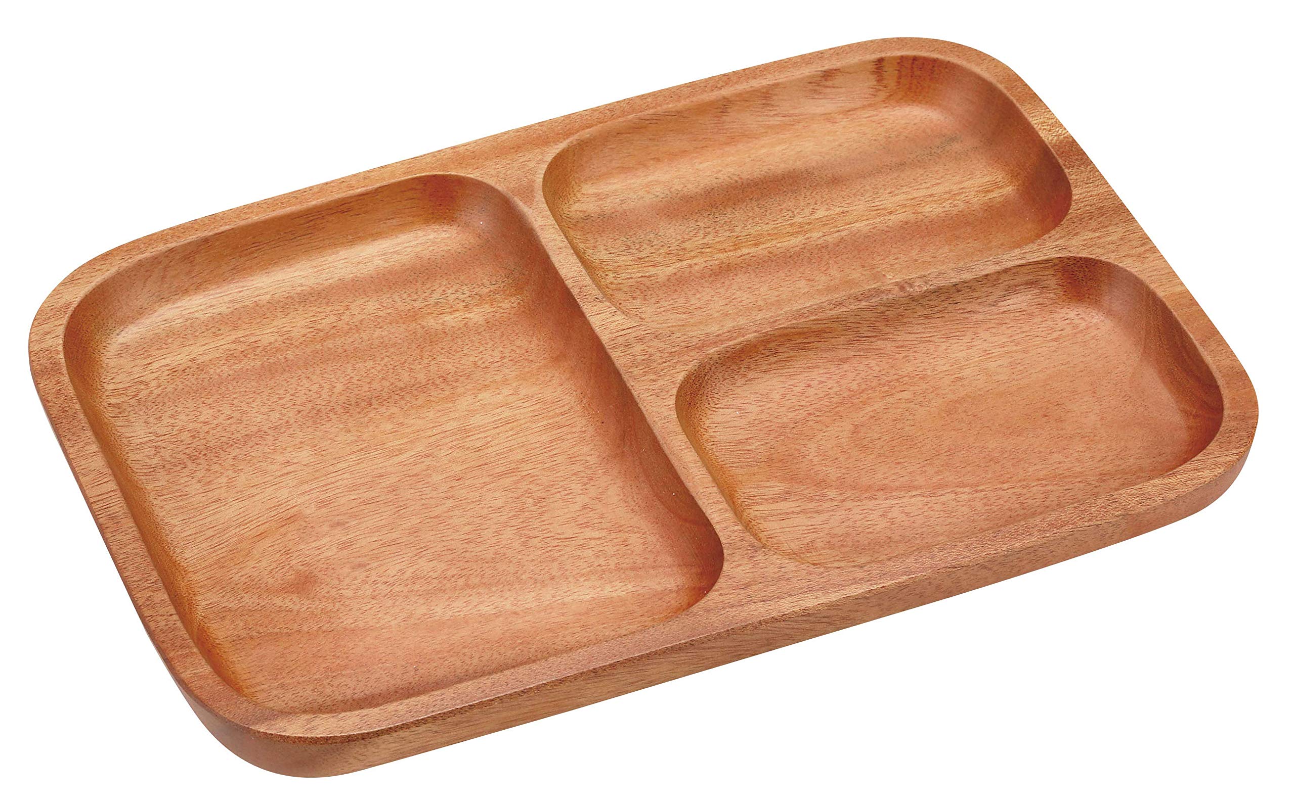 

CAPTAIN STAG Wooden Tableware Plate Square Divider Plate 3 Wood Bracelet UP-2609