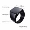 Mens Stamp Ring,Black Stainless Steel Letter Ring Chunky Ring,Rock Punk Jewelry Gift for Him