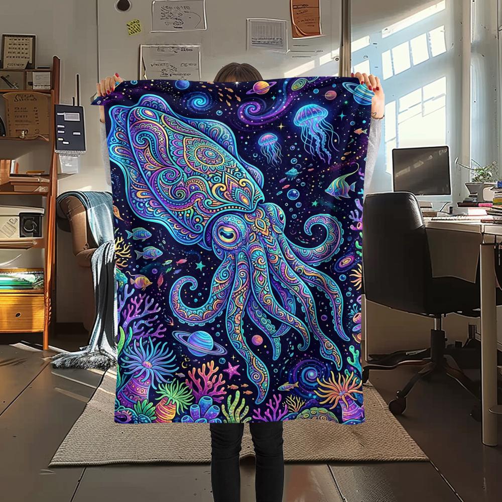 Colorful Line Animals Print Flannel Blanket,High quality Comfortable for All Seasons,Home Decor,Warmth and Comfort,Perfect for Christmas Gifts