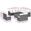 VidaXL Salon de Jardin avec Coussins 12 pcs, Canapés de Terrasse, Ensemble de Meubles de Patio, Mobilier d'Extérieur, Noir 3224180