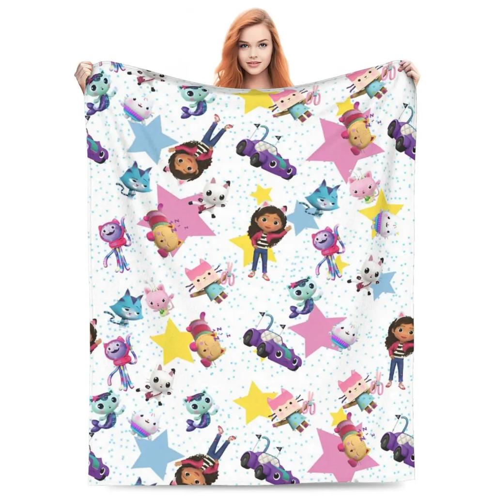 Cute G-Gabbys Girl Dollhouse Blankets Fleece Spring/Autumn Magic House Breathable Soft Throw Blanket for Bed Couch Rug Piece