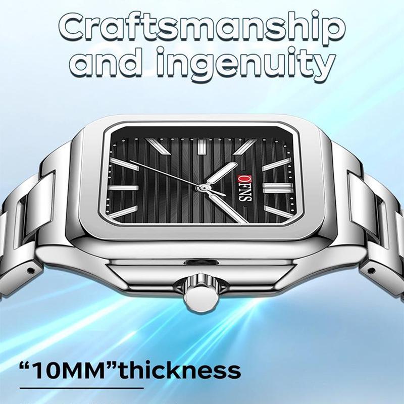 Luxury Square Fashion Man Wristwatch Waterproof Luminous Date Quartz Men's Watches Stainless Steel Men Watch Reloj