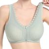 New soft cotton cup underwear women's front zipper fixed cup no steel ring vest type large size bra