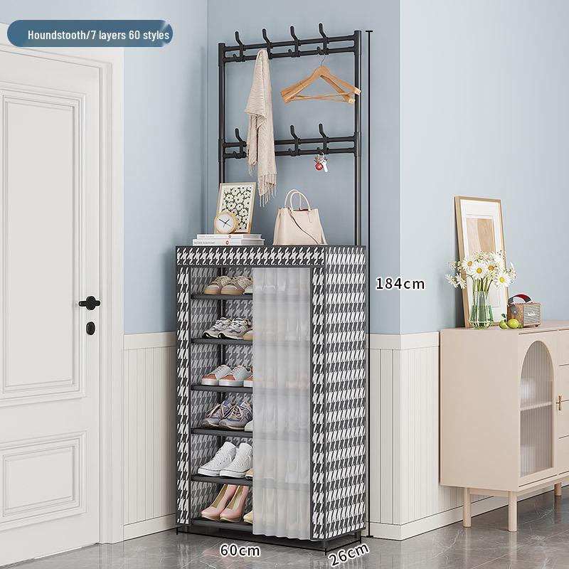 Multi-layer Dustproof Shoe & Hat Rack: Floor-standing Coat Rack & Storage Shelf for Living Room or Entryway