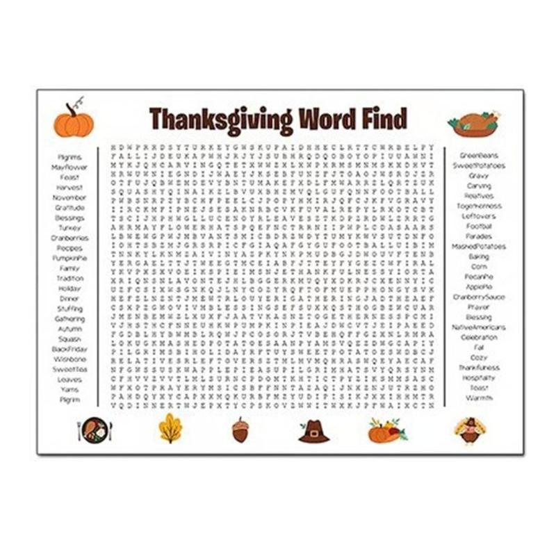 Гигантские плакаты-кроссворды на День Благодарения Настенная игра-кроссворд Веселая игра для праздничной вечеринки Школьные принадлежности для вечеринок 1