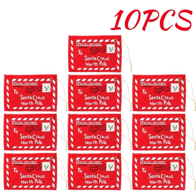 Wholesale Christmas Letter Candy Bag Decoration Santa Claus Felt Envelope Embroidery for Home Tree Ornament Kids Holiday Gifts
