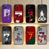CR7 R-Ronaldo Fußballspieler Handyhülle Für iPhone17,16,15,14,13,12 Plus,Max Weiches Silikon Schwarze Hülle