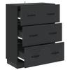 Drawer Cabinet Black 66 x 34.5 x 87 cm Particleboard