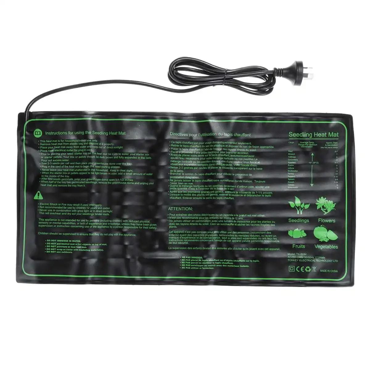 

50x25CM Seedlings Heating Mat Plant Seedes Germination Propagation Clone Starter Pad Garden Supplies Waterproof AU Plug AU