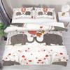Boys Cartoon Elephant Duvet Cover Lovely Animal Theme Bedding Set Full For Girls Boys Kawaii Room Decor Microfiber Quilt Cover