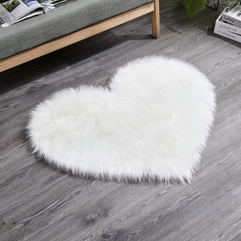 Washable Imitation Wool Plush Floor Mats for Bedroom