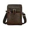 Echte Leder Kleine Umhängetasche, Schultertasche, Hüfttasche, Multifunktionale Tasche mit Handyfach, Hüftgurt-Tasche, Le'aokuu Herrentasche, Tasche, Klettverschluss