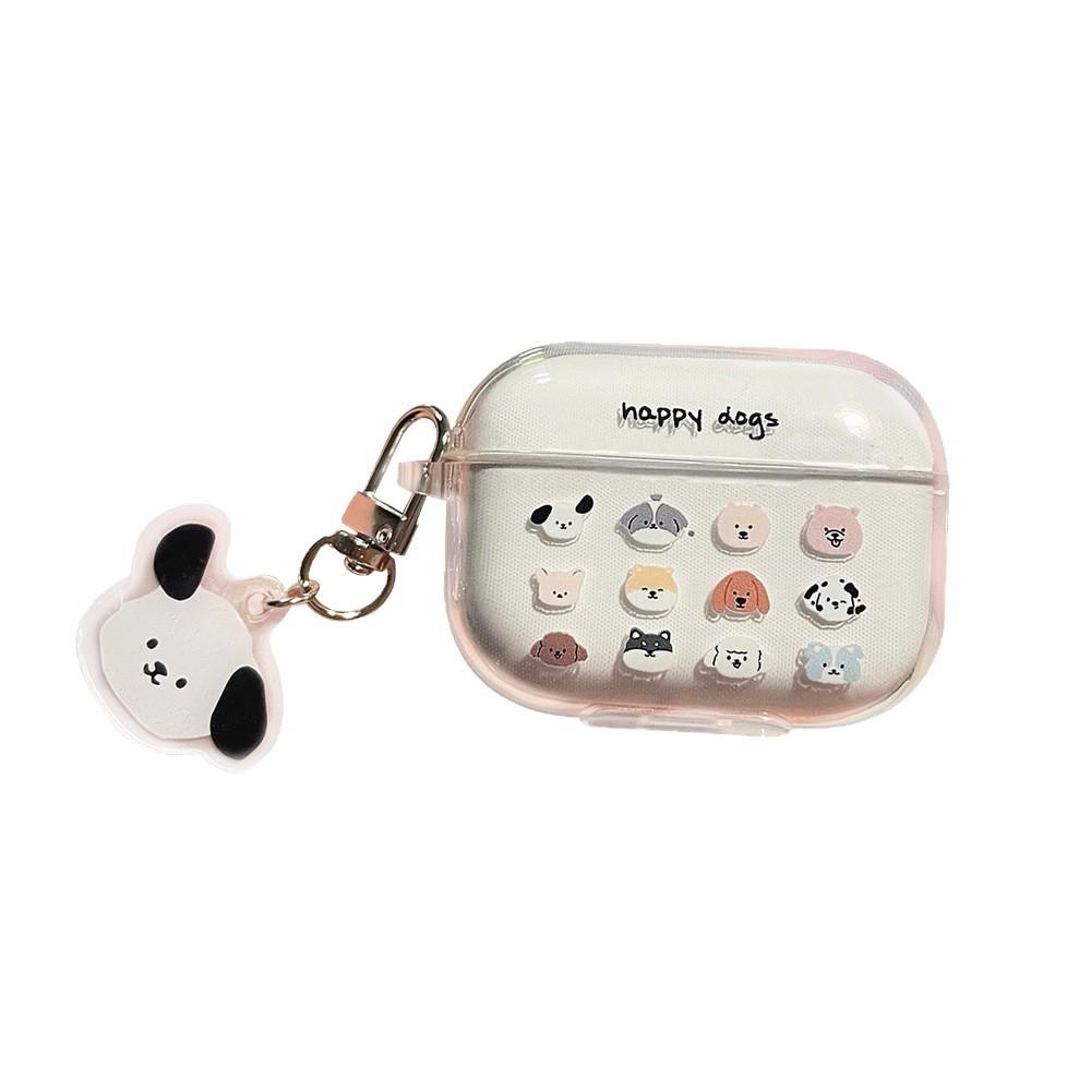 For Apple AirPods wireless bluetooth headset protective case case ins cute puppy creative transparent cartoon