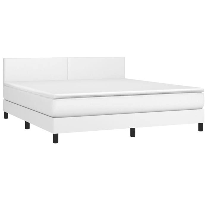 Maison Exclusive - Sommier à lattes de lit avec matelas Blanc 180x200cm Similicuir