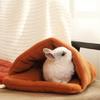 Hamster House Bunny Bed Winter Warm Plush Hideout for Rabbit Guinea Pig
