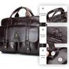 Men's Genuine Leather Briefcase Messenger Bag, 15‑Inch Laptop Business Document Tote Bag
