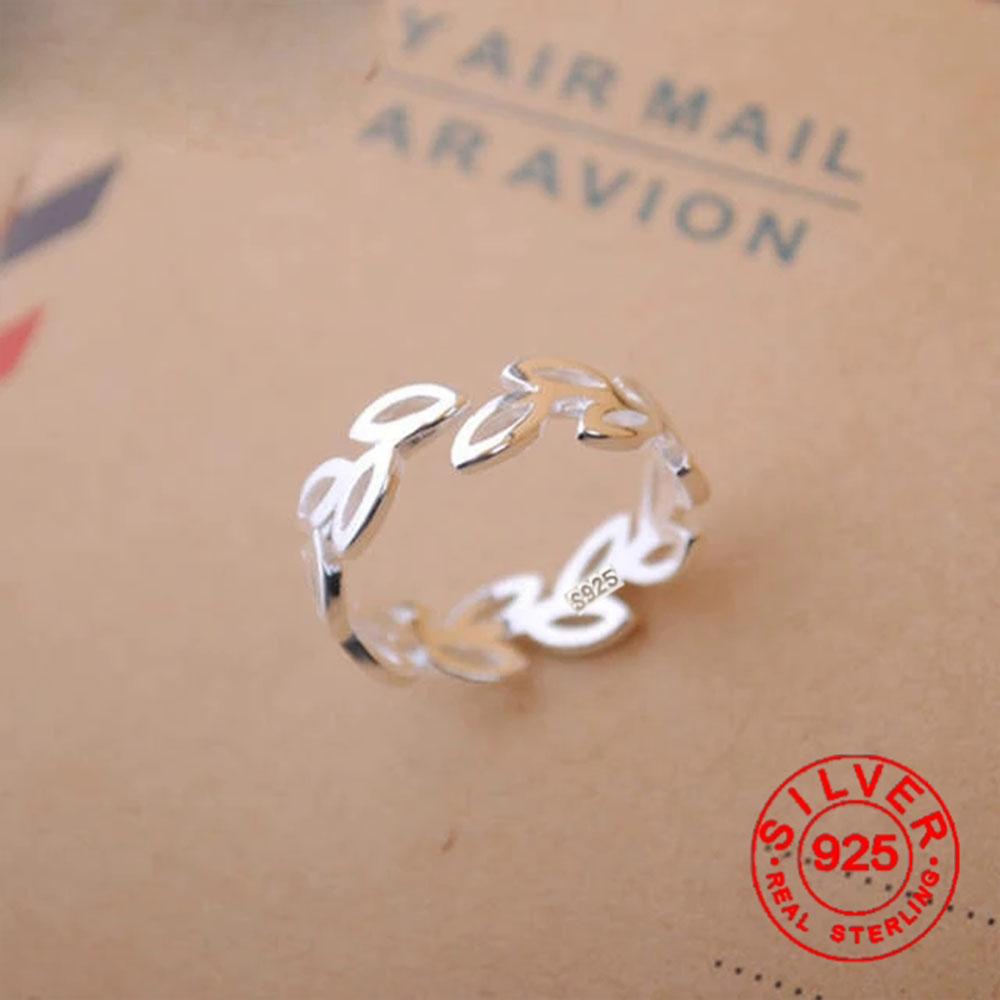 Bohemian Vintage BF CLUB Silver Color Leaf Rings for Women Bijoux Gift Female Adjustable Size Finger Rings Anillos Wholesale