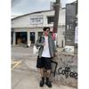 2024 Letter Long Sleeve Shirt Japanese Hong Kong Style Ins Loose Shirt Boys Summer Trendy Versatile Casual Coat