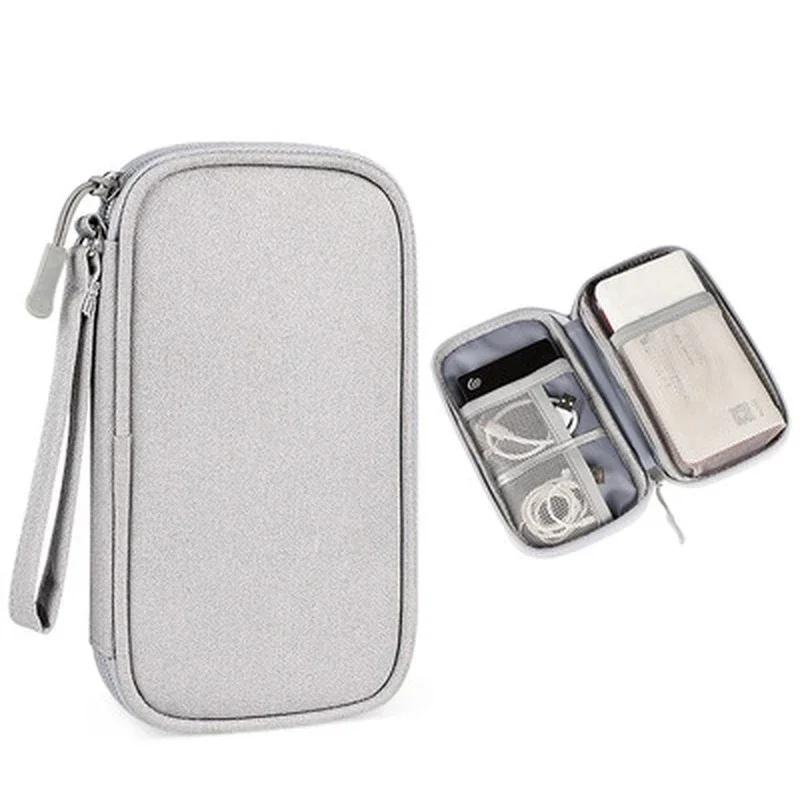 

Cable Storage Bag Portable Digital USB Gadget Storage Pouch Dustproof Charger Plug Electronic Organizer Travel Cable Organizer сірий колір