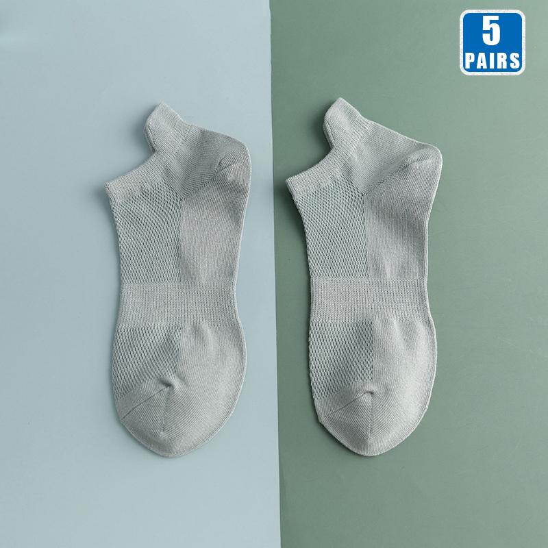 5 Pairs Men Cotton Short Sock Crew Ankle High Quality Breathable Summer Women Compression Casual Soft Solid Color Socks for Male