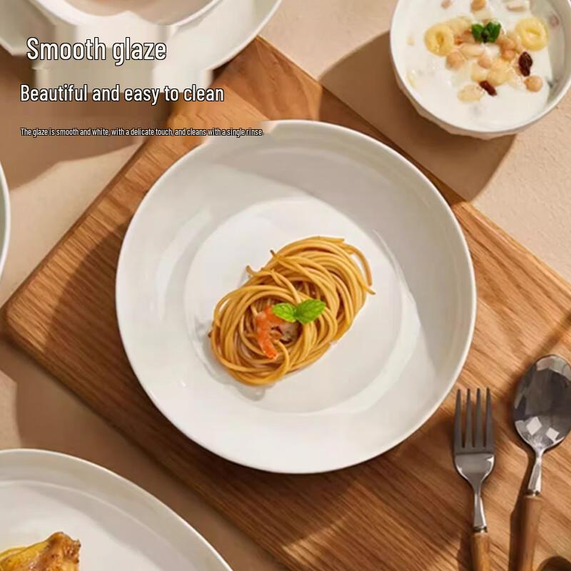 AOmeiyou Simple White Ceramic Dinner Plates