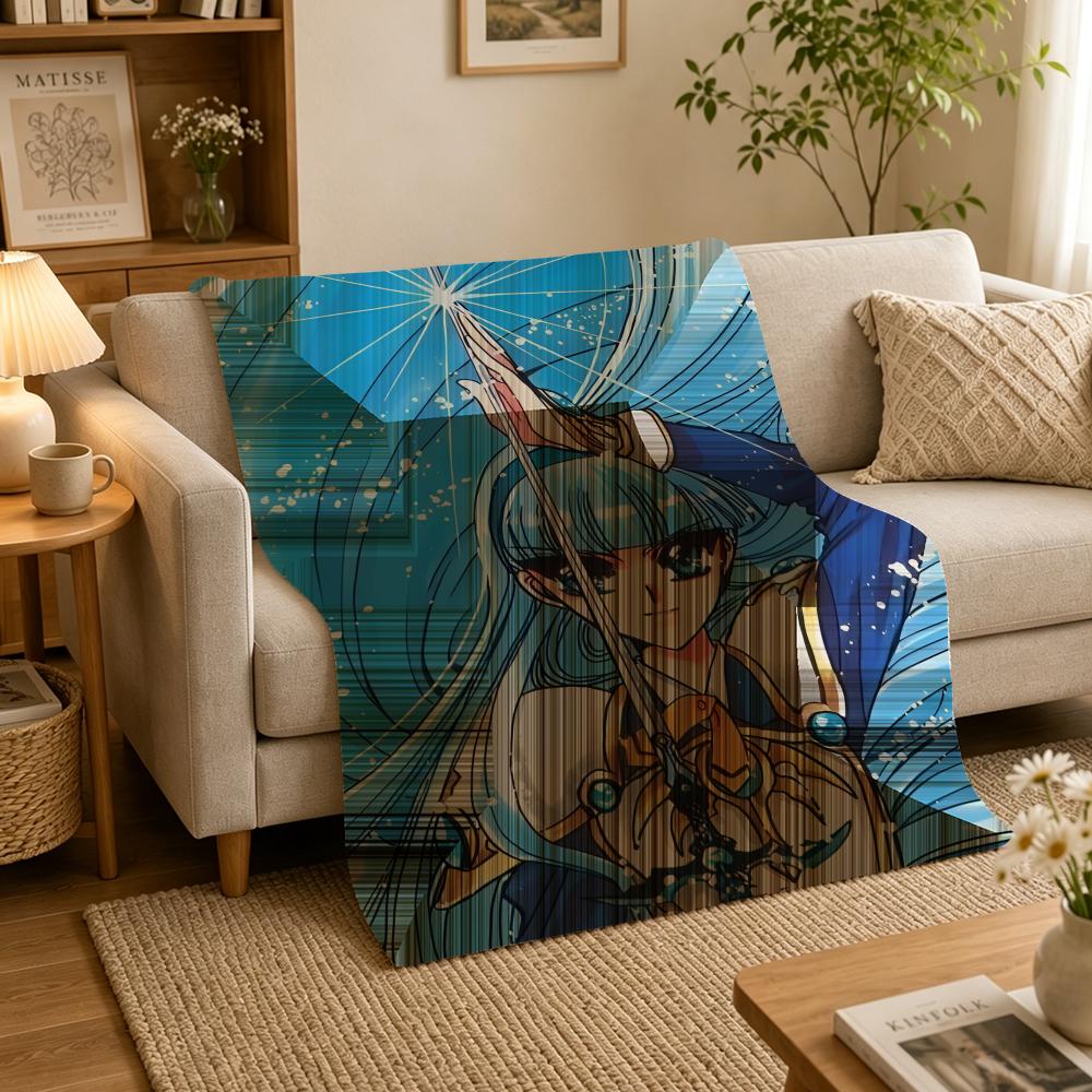 Anime M-Magic Knight Rayearth Throw Blankets Soft Warm Flannel Blanket Bedding for Bed Living Room Home Sofa