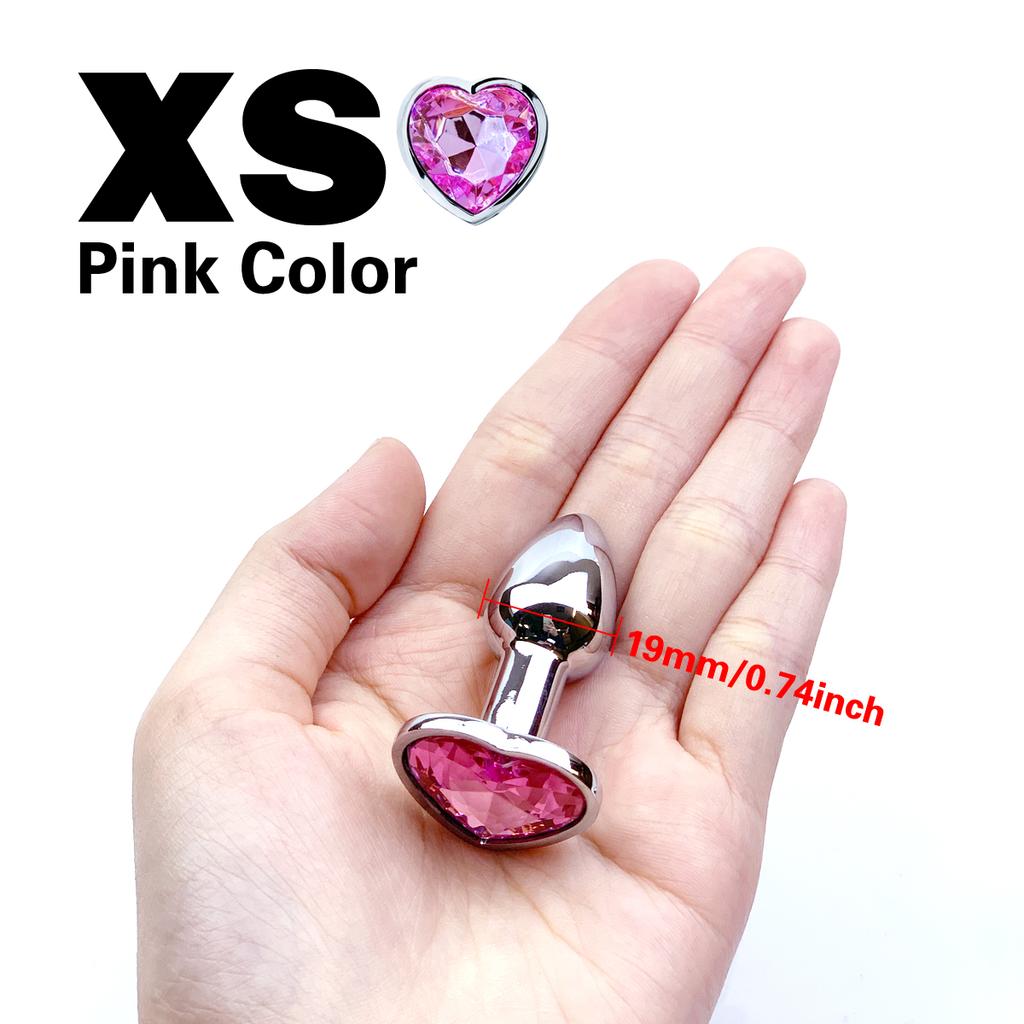 Stainless Steel Anal Plug Heart Shape 5 Sizes Crystal Anal Plug Removable Butt Plug Stimulator Anal Sex Toys Prostate Massager