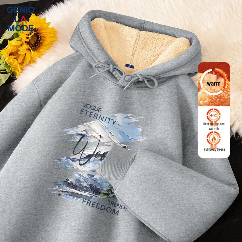 

GENIOLAMODE Мужская толстовка с капюшоном, на флисовой подкладке, с мультяшным принтом, тяжелая 2XL