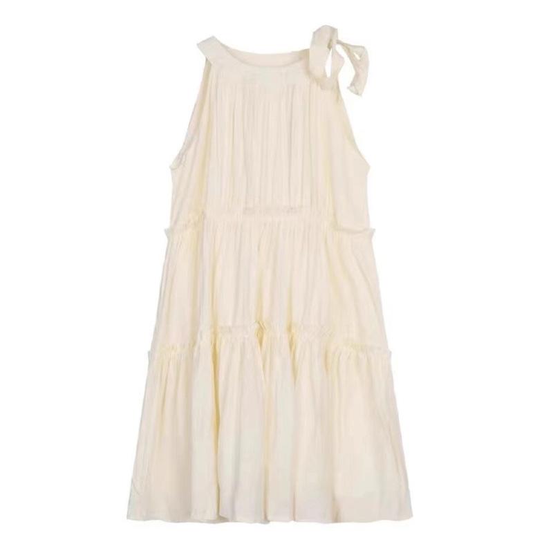 Wholesale French temperament obedient girl sleeveless neck dress summer new A word princess dress