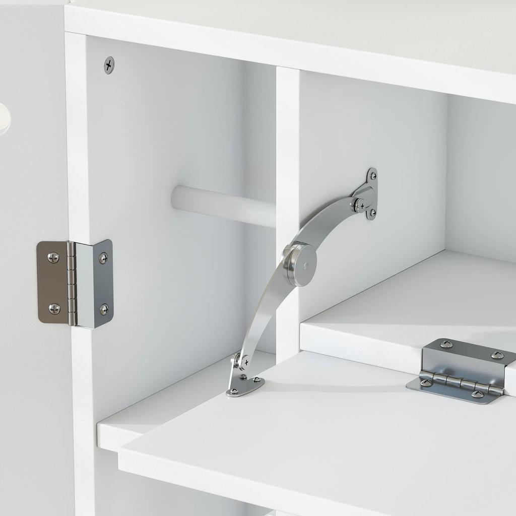 Möbel WC über Toilette mit 2 Schränken, Schublade, Papierhalter und verstellbaren Regalen (nur mit Badezimmerschrank)