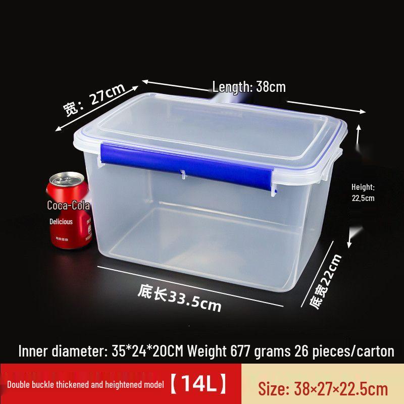 Rectangular Transparent Plastic Storage Box with Lid for Fresh Fruits, Vegetables, and Meat