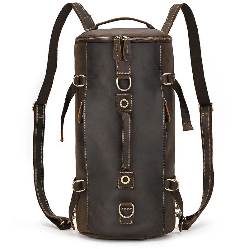 Vintage Crazy Horse Leder Rucksack für Damen und Herren - Echte Leder Reise- und Schultasche